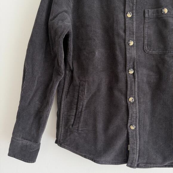 Marine Layer Shirt Mens Small Gray Max Broken In Corduroy Overshirt Shacket Gorp - Picture 3 of 12